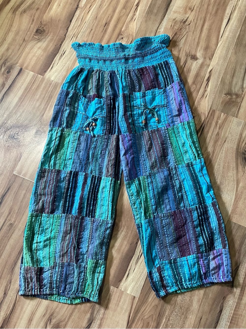 Sacred Threads Boho Patchwork Palazzo Trousers Festival Hippie Pants OS